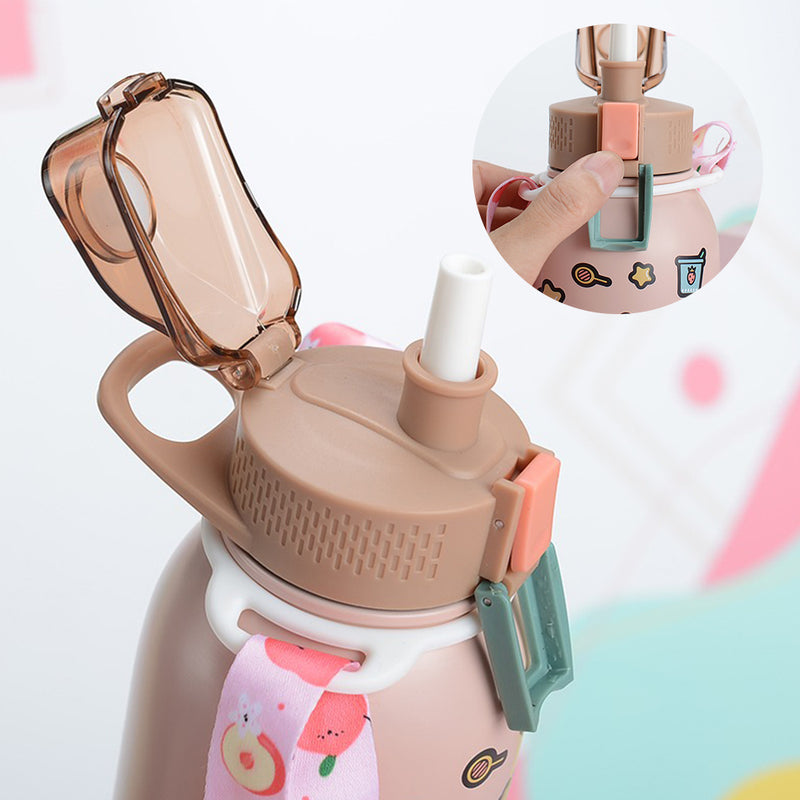 idrop [ 560ml ] Cute Drinking Bottle Portable Insulation SUS316 Stainless Steel Flask / Botol Minuman Insulasi Haba Comel Mudah Alih / 560ML不锈钢大肚保温杯(水壶)(316)