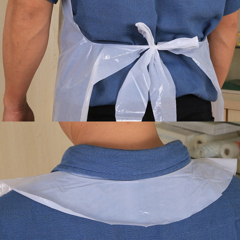 idrop [ 10pcs ] Disposable Plastic Apron / Apron Plastik Pakai Buang / 一次性围裙(长 )(10片)