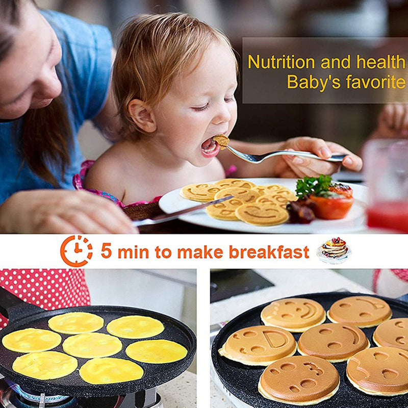 idrop [ 7 IN 1 ] Omelette & Pancake Waffle Smiley Nonstick Cooking Frying Baking Pan / Kuali Masak Telur dan Penkek / 7孔表情煎锅