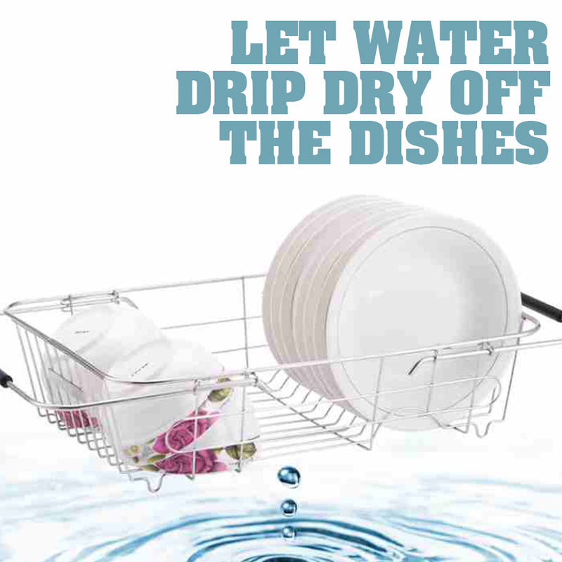 idrop Kitchen Dish Drying Drainer Basket Rack