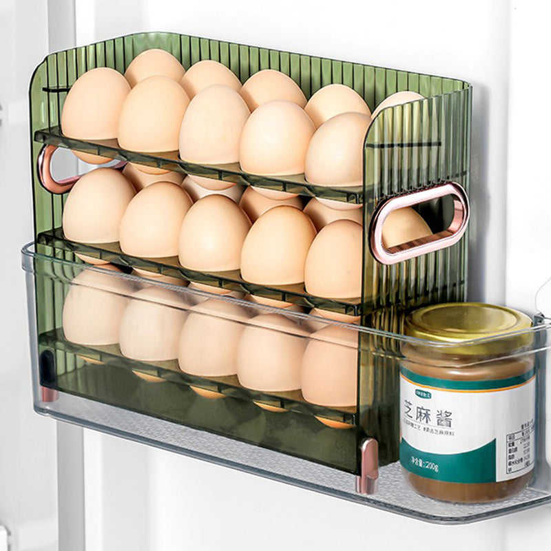 idrop [ 3 LAYER ] Partition Folding Egg Storage Box Container / Bekas Peyimpanan Telur Bertingkat / 隔板折叠式鸡蛋收纳盒(三层)