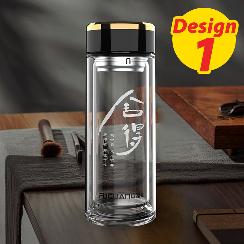 idrop [ 360ml ] Double Layer Thickness Heat Insulation Herbal Tea Drinking Flask with Filter [ Various Design / Custom Design ]