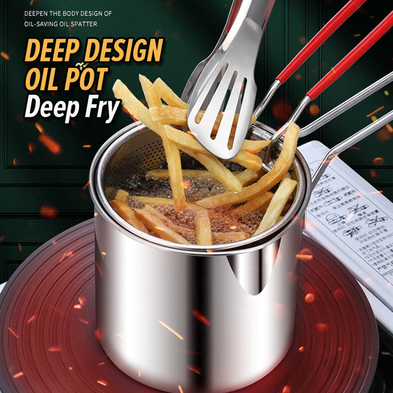 idrop [ 1200ml ] Stainless Steel 304 Deep Fryer Oil Pot / Bekas Cawan Minyak Masak / 1200ML不锈钢节能小炸锅(304)