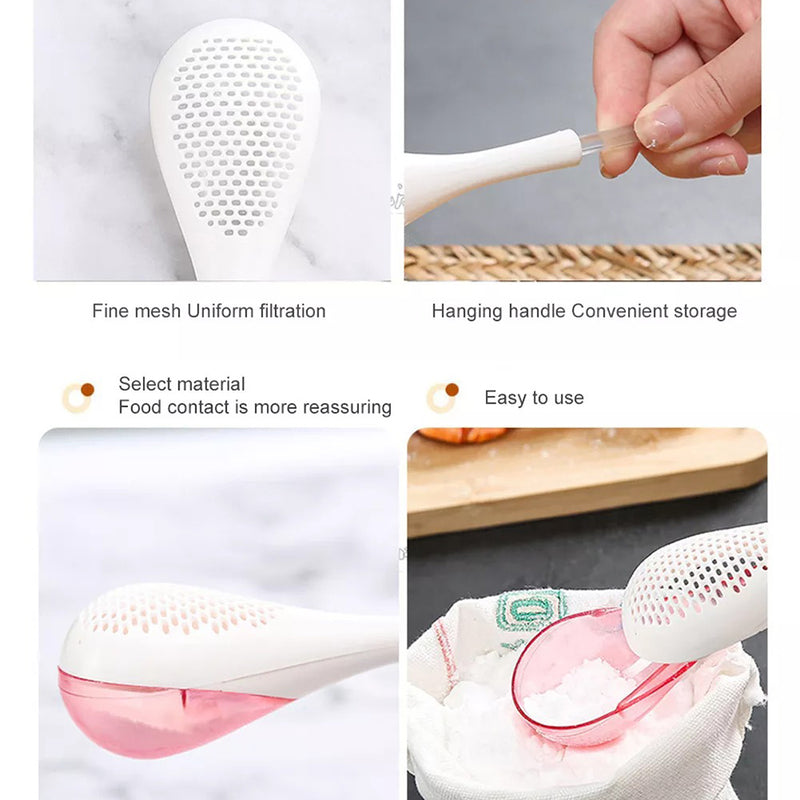 idrop Seasoning Powder Dispenser Scoop Spoon Screen Flour Sugar Powdered Sprinkler / Alat Sudu Senduk Penabur Serbuk Tepung Gula / 调料散粉器