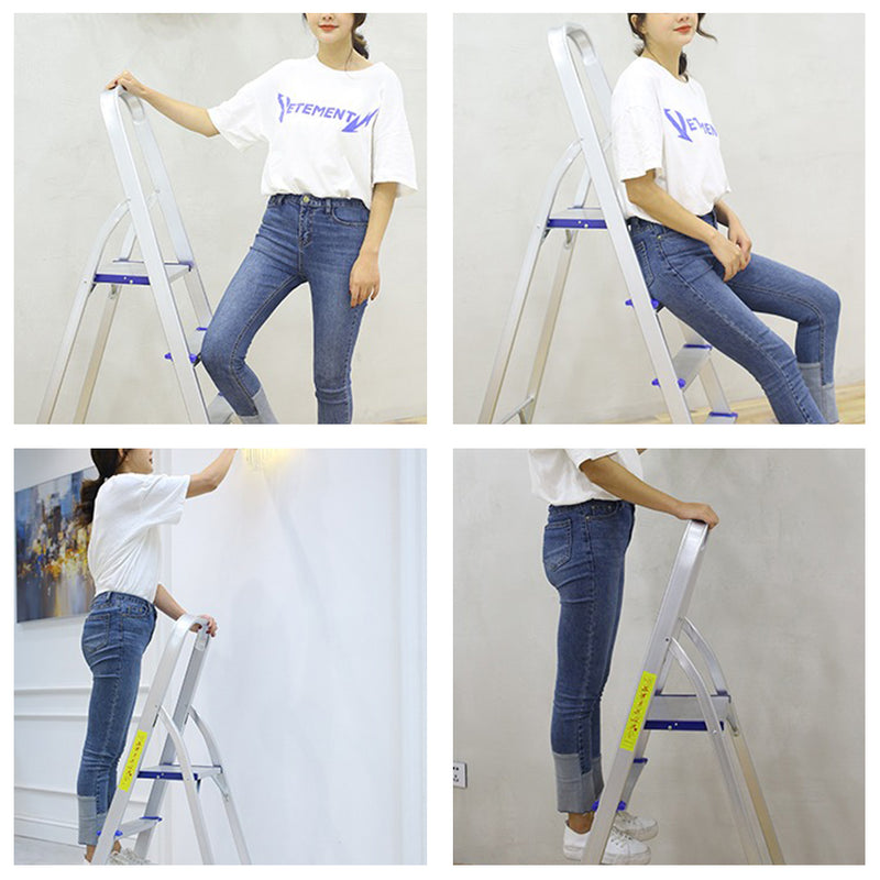 idrop 5 Step Folding Portable Household Lightweight Climbing Aluminium Ladder