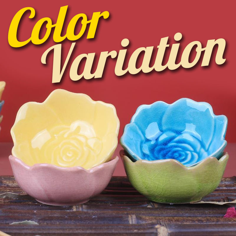 idrop Small Ceramic Rose Flower Bowl / Mangkuk Seramik Rekaan Bunga Mawar / 陶瓷碟 3.25^陶瓷冰裂釉小碗(玫瑰花款 )8.5CM