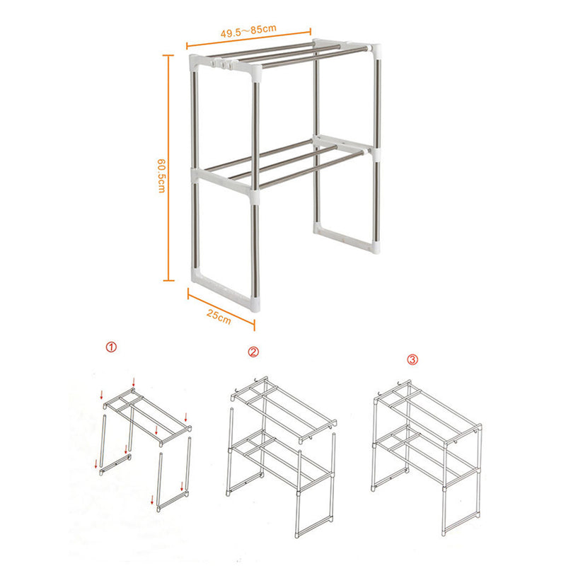 idrop 2 LAYER Kitchen Shelf Rack Chrome Steel