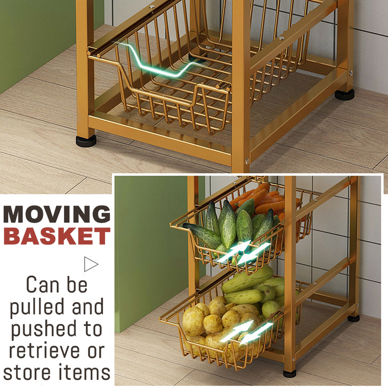 idrop 4 LAYER Multilayer Kitchen Storage Rack Shelf Drawer Basket