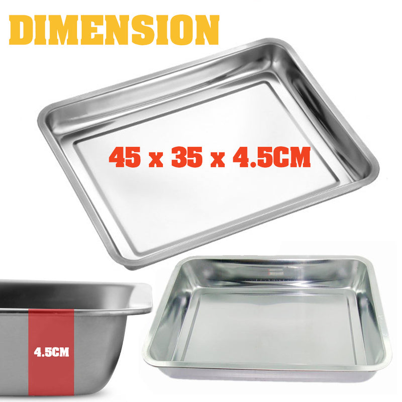 idrop Flat Bottom Rectangular Food Serving Tray [ 45 x 35 x 4.5cm ]