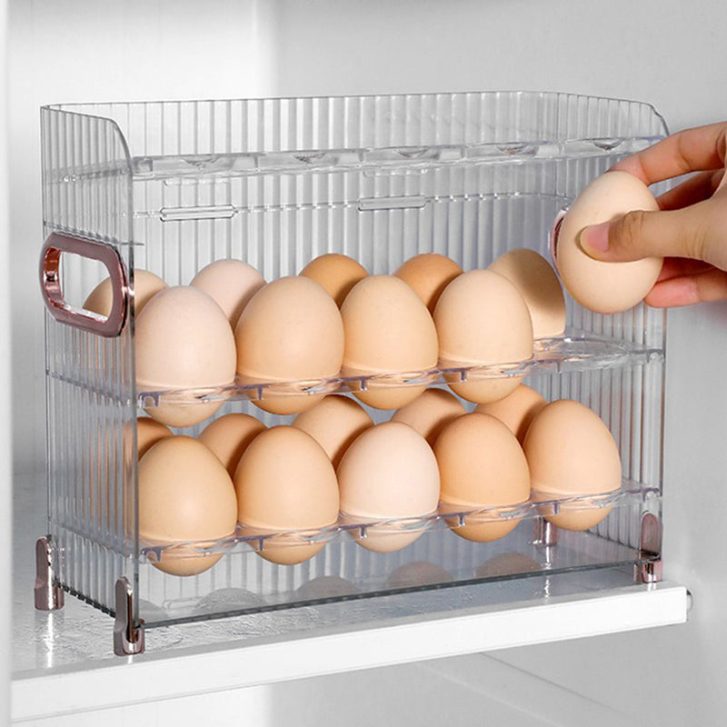 idrop [ 3 LAYER ] Partition Folding Egg Storage Box Container / Bekas Peyimpanan Telur Bertingkat / 隔板折叠式鸡蛋收纳盒(三层)