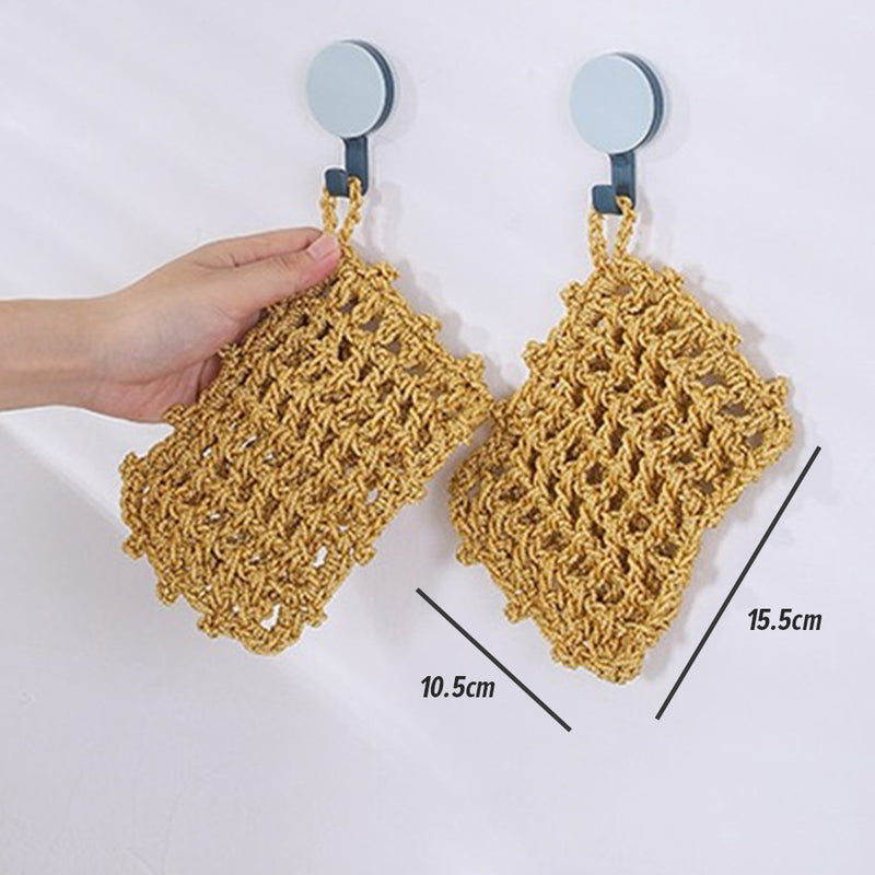 idrop [ 1PC ] Kitchen Dishcloth Fiber Scrubber Penggosok Pencuci Pinggan / Kain Pencuci Pinggan Mangkuk / (1PCS)10*15CM厨房刷洗棉(韩文包装)