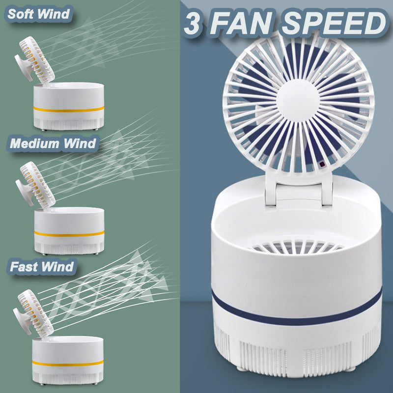 idrop Mini Rechargeable USB Fan & Mosquito Killer Kipas Kecil USB dan Perangkap Nyamuk 风扇灭蚊灯(捕蚊灯)