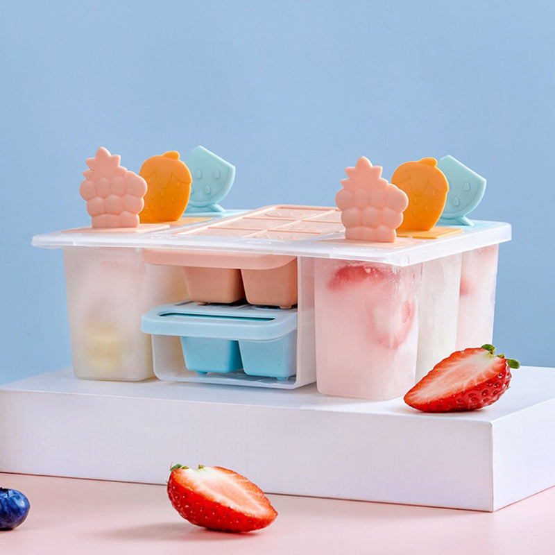 idrop Multifunctional Ice Creaam Popsicle & Ice Cube Mold Tray / Acuan Kiub Ais dan Aiskrim Pelbagai Guna / 消消乐多功能冰模+冰格