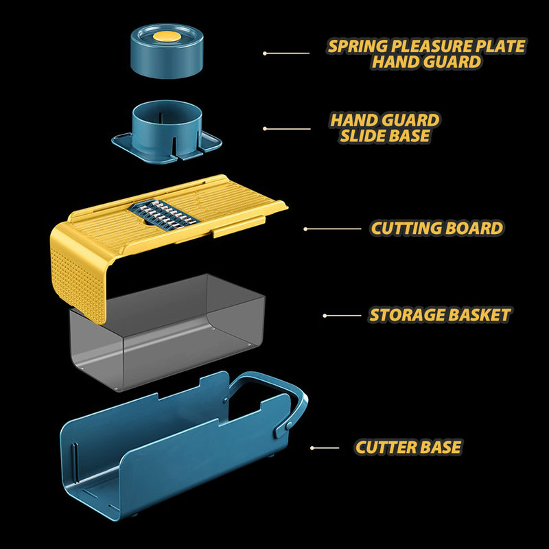 idrop Multifunctional Kitchen Vegetable Chopper Slicer & Shredder / Alat Penghiris & Pemotong Sayur Pelbagai Guna / 件套手推切菜器