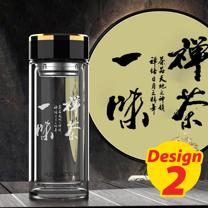 idrop [ 360ml ] Double Layer Thickness Heat Insulation Herbal Tea Drinking Flask with Filter [ Various Design / Custom Design ]