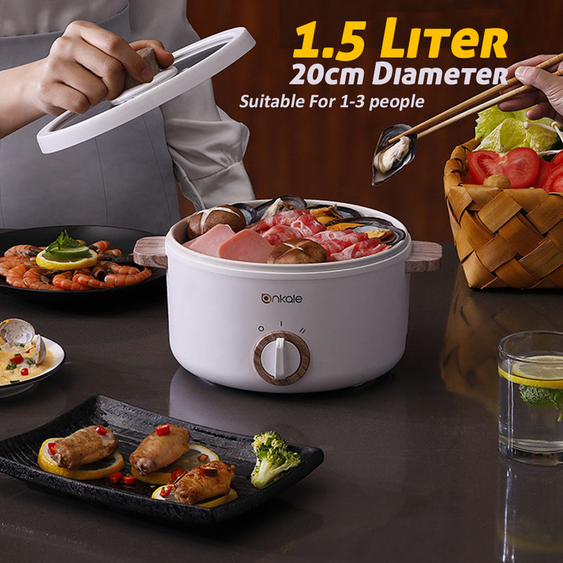 idrop [ 1.5L ] Multifunction Electric Cooking Hotpot & Steamer Cooker / Periuk Masak Elektrik Pelbagai Guna Hot pot & Stim / 1.5L电煮锅带蒸笼 600W