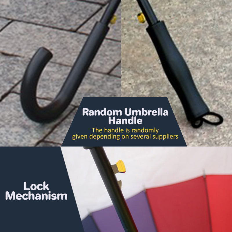 idrop idrop [ 75CM ] Rainbow Umbrella / Payung Hujan Pelangi / 75CM 16K彩虹伞(七彩胶伞)(黑柄黑支架)