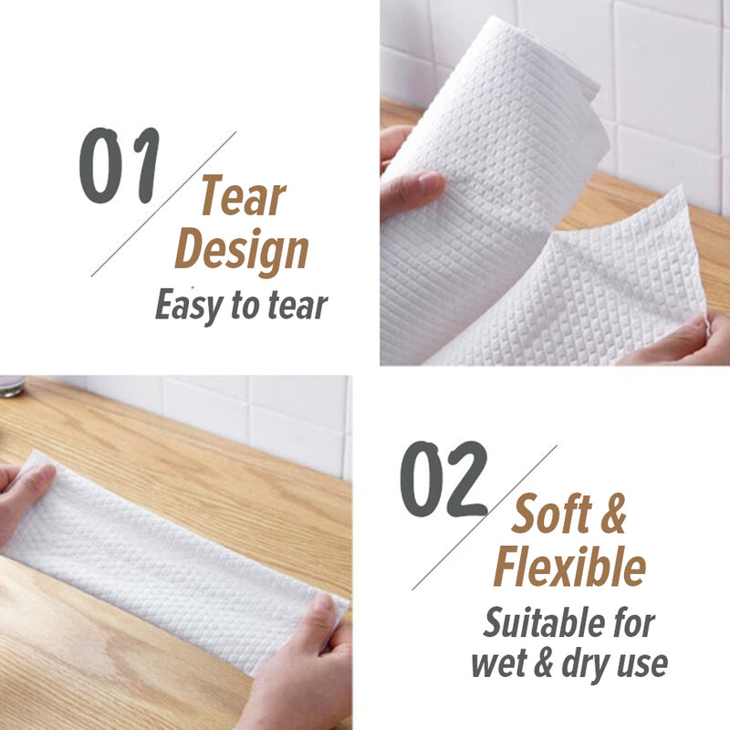 idrop [ 3 Rolls / 50 Sheets Per Roll ] Natural Fiber All Purpose Multi Wipes Tissue / Tisu Pembersih Serbaguna Pelbagai Guna / 天然纤维多用途多湿巾纸巾