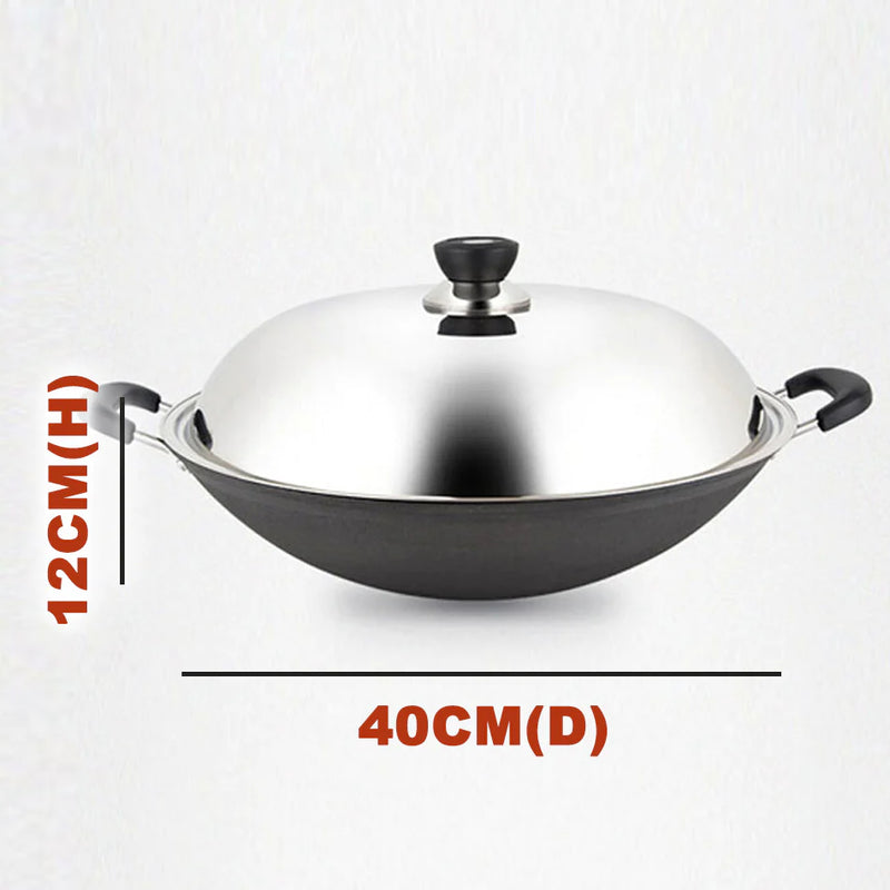 idrop [ 40CM ] Iron Casted Nonstick Cooking Wok / Kuali Masak / 铸铁不粘锅