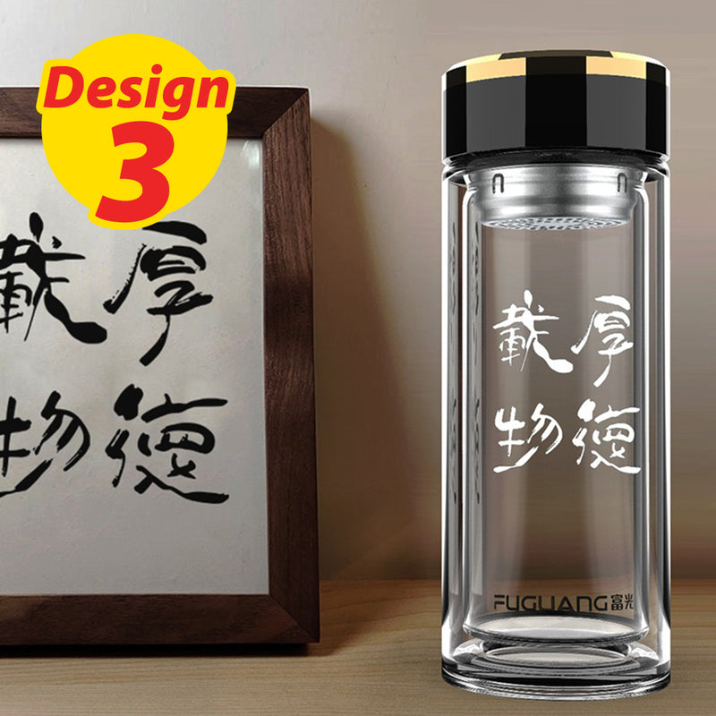 idrop [ 360ml ] Double Layer Thickness Heat Insulation Herbal Tea Drinking Flask with Filter [ Various Design / Custom Design ]