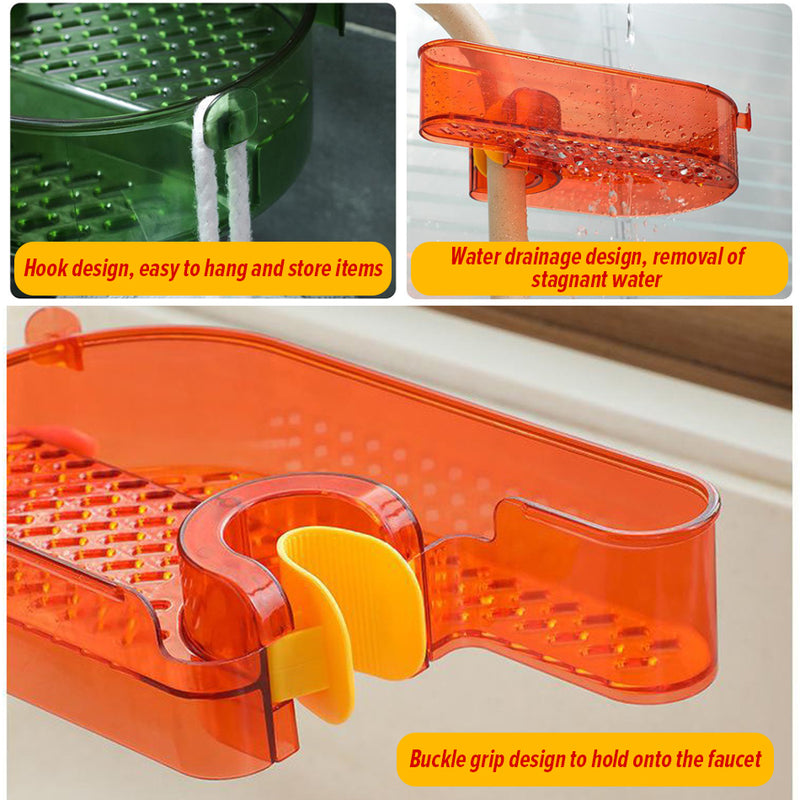 idrop Faucet Pipe Mounting Rack Shelf / Rak Paip Sinki / 免安装塑料水龙头置物架长款