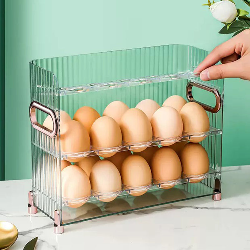 idrop [ 3 LAYER ] Partition Folding Egg Storage Box Container / Bekas Peyimpanan Telur Bertingkat / 隔板折叠式鸡蛋收纳盒(三层)