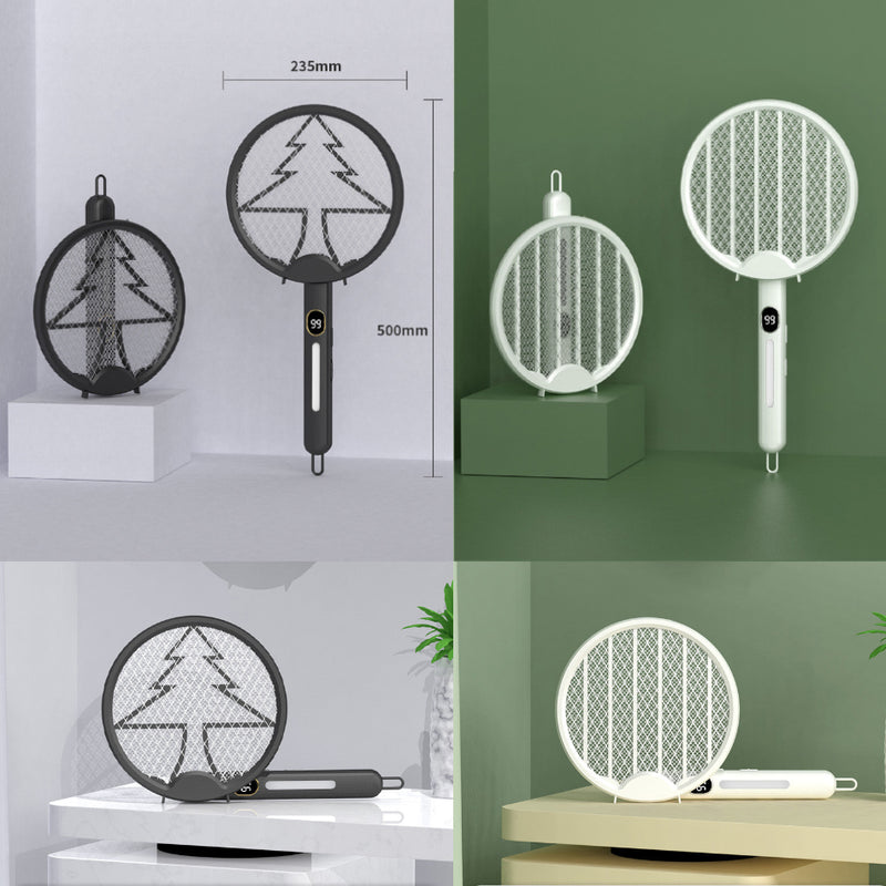 idrop Rechargeable Foldable Mosquito Swatter Zapper Killer / Raket Pemukul Nyamuk Elektrik / 可充电折叠式锂电池灭蚊拍(二合一自动灭蚊拍)