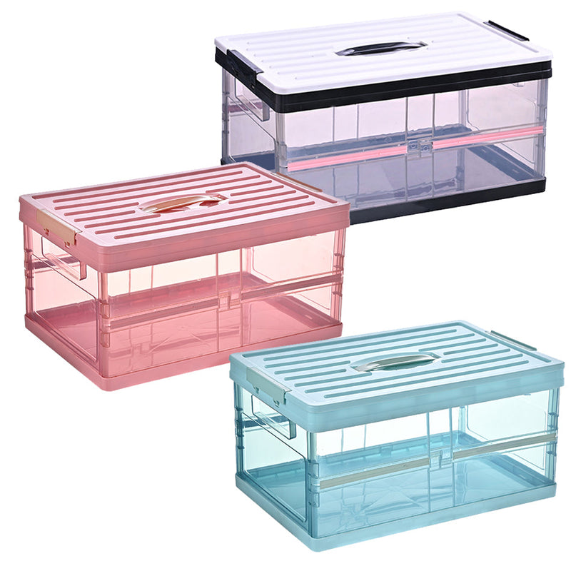 idrop Foldable Compact Transparent Colorful Book Storage Box