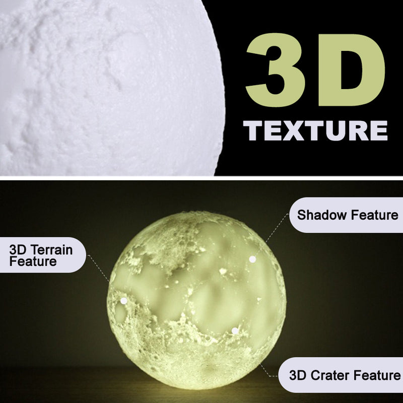 idrop 3D Moon Light LED Nightlight rechargeable and Touch Tap Feature [ 15cm ]