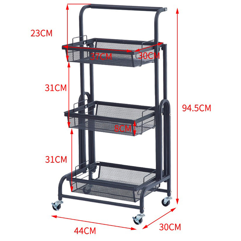 idrop [ 3 LAYER ] Multilayer Adjustable Angle Storage Trolley Rack Shelf [ 90°~180° ] / Rak Troli Pelbagai Sudut 3 Lapisan / 多功能三层可移动杂物架(三层 可落地手推车)