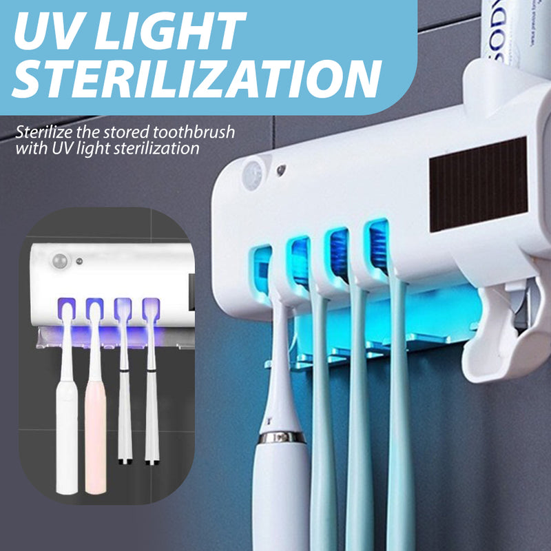 idrop Wall Mounted Toilet Toothbrush & Toothpaste Holder with UV Sterilization Light / Tempat Pemegang Simpanan Ubat Gigi & Berus Gigi / 带紫外线杀菌灯的壁挂式马桶牙刷和牙膏架