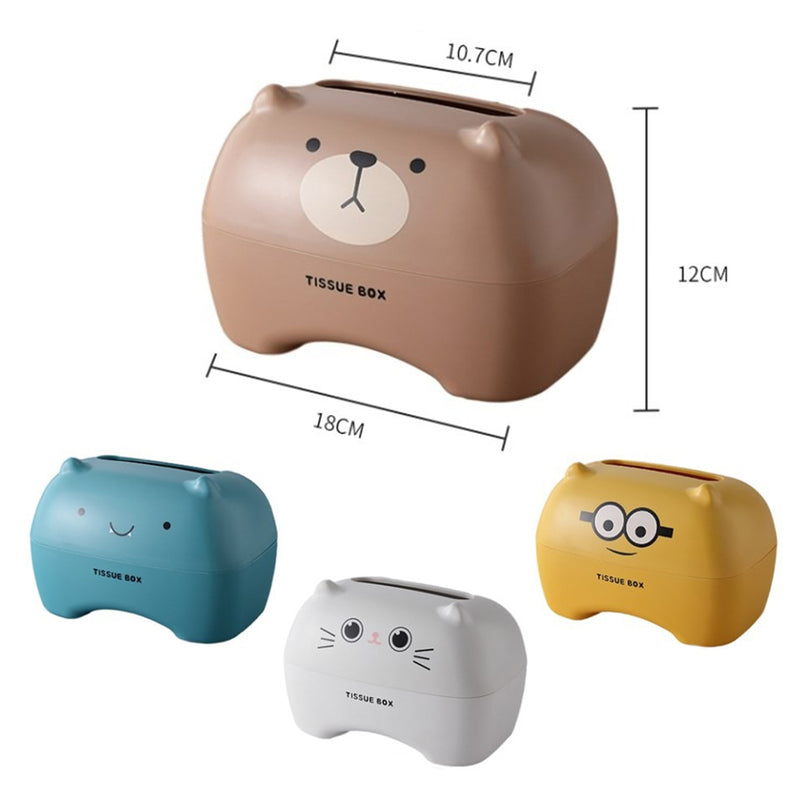 idrop Cute Cartoon Plastic Storage Tissue Box / Kotak Tisu Plastik Kartun Comel / 塑料卡通面纸纸巾盒