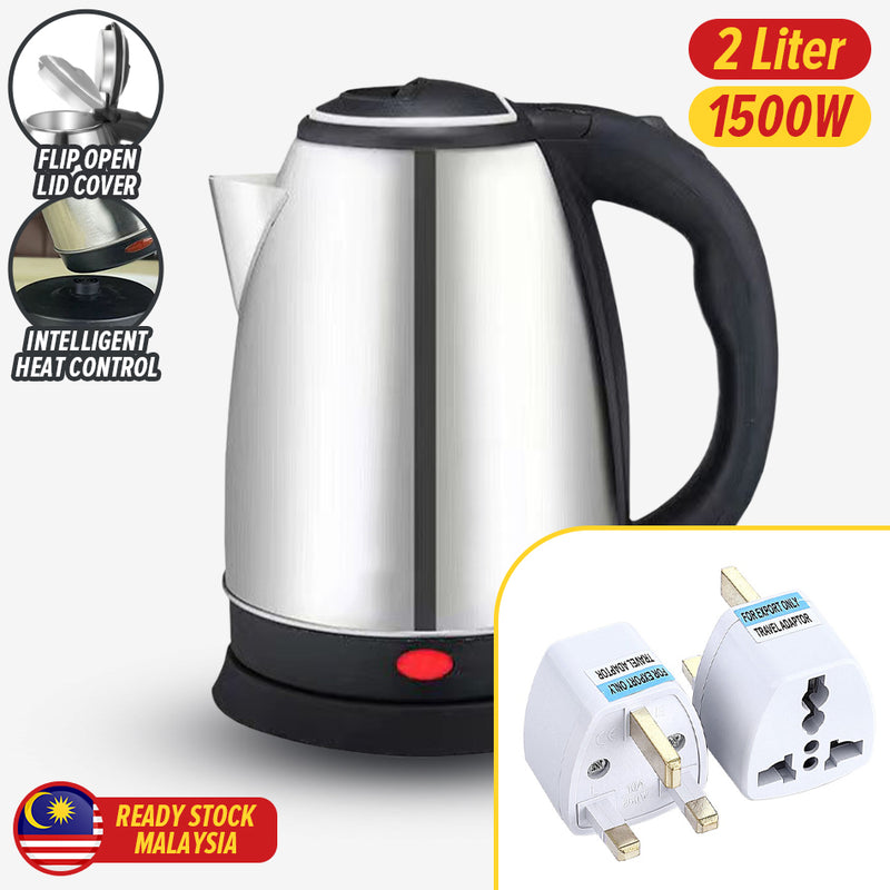 idrop [ 2 LITER ] Electric Heat Kettle Stainless Steel 1500W / Cerek Air Elektrik Keluli Tahan karat 2.0L 1500W / 不锈钢电水壶