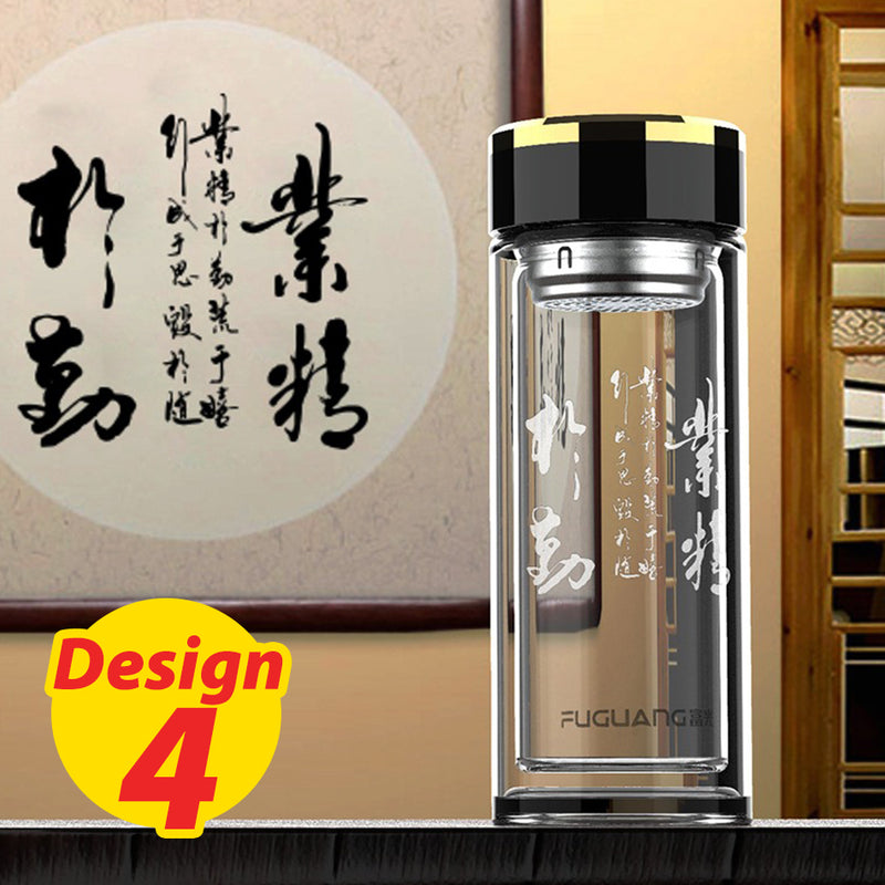 idrop [ 360ml ] Double Layer Thickness Heat Insulation Herbal Tea Drinking Flask with Filter [ Various Design / Custom Design ]