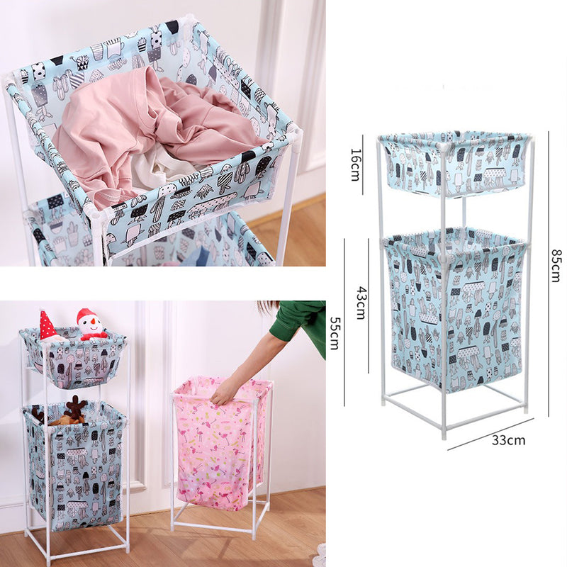 idrop [ 2 LAYER ] Large Capacity Dirty Laundry Cloth Basket / Rak Bakul Kain Baju Kotor Dua Tingkat / [ 2 层 ] 大容量脏衣篮