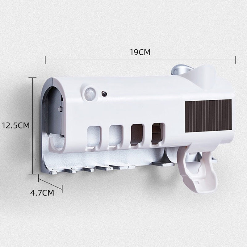 idrop Wall Mounted Toilet Toothbrush & Toothpaste Holder with UV Sterilization Light / Tempat Pemegang Simpanan Ubat Gigi & Berus Gigi / 带紫外线杀菌灯的壁挂式马桶牙刷和牙膏架