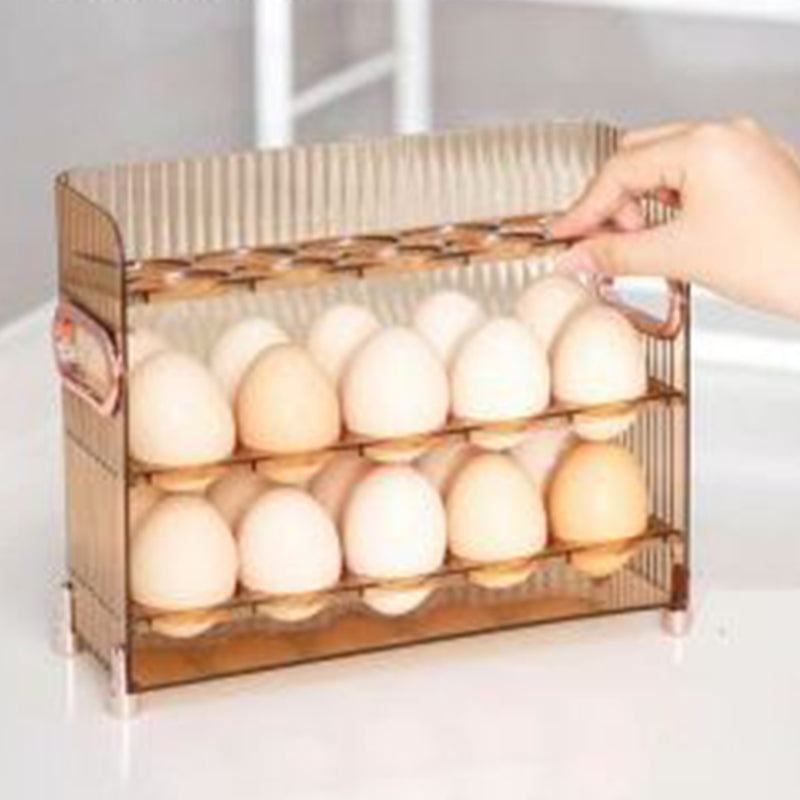 idrop [ 3 LAYER ] Partition Folding Egg Storage Box Container / Bekas Peyimpanan Telur Bertingkat / 隔板折叠式鸡蛋收纳盒(三层)