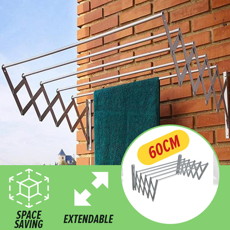 idrop [ 60CM / 100CM ] Wall Mounted 5 Bar Extendable Space Saving Clothes Laundry Hanger / Rak Gantung Baju basuhan 5 Palang / 壁挂式 5 杆可扩展节省空间的洗衣衣架