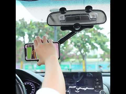 idrop Car Rearview Mirror 360° Degree Rotating Phone Holder / Pemegang Smartphone Cermin Pandang Belakang / 360°旋转汽车后视镜手机支架