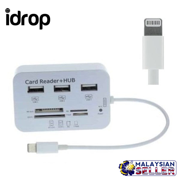 idrop 7 in 1 with USB 3.0 Hub USB 3.1 MS/ M2/ SD/ TF Card Reader For Apple phone