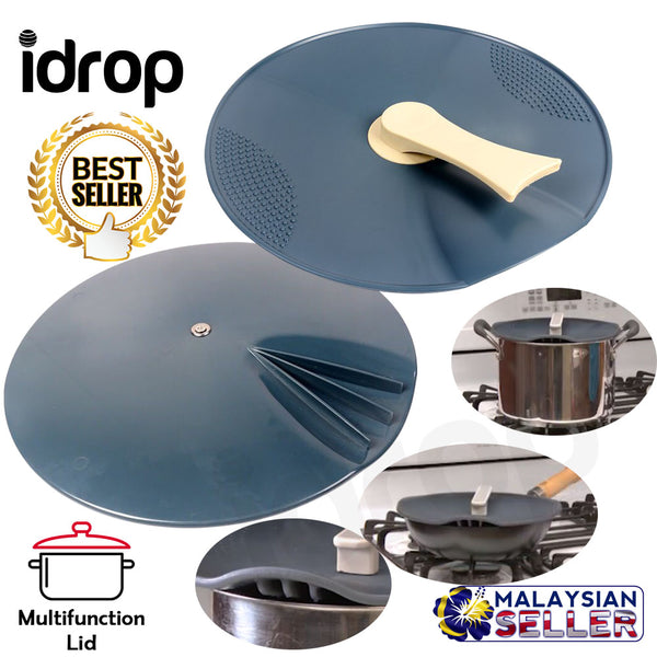 idrop One Lid Cooking and Straining Lid Fits All Size Pots Groove Allow Stream